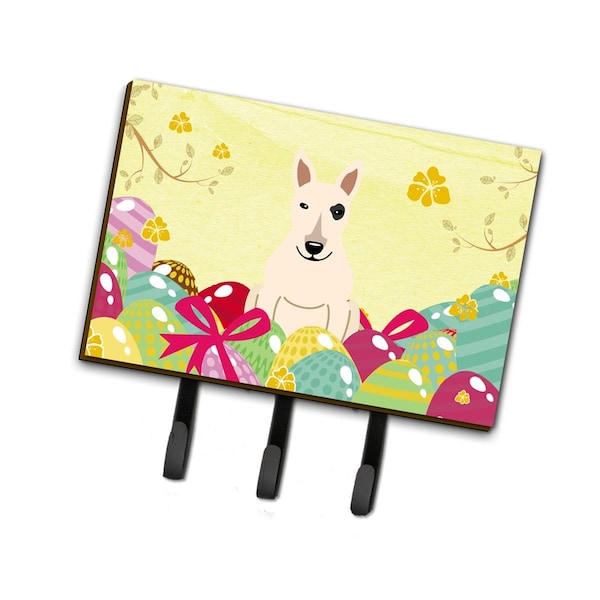 Carolines Treasures Easter Eggs Bull Terrier White Leash or Key Holder BB6138TH68 - main